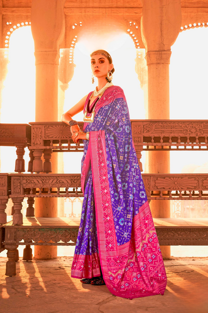 Elegant Patola Printed Art Silk Saree with Intricate Design