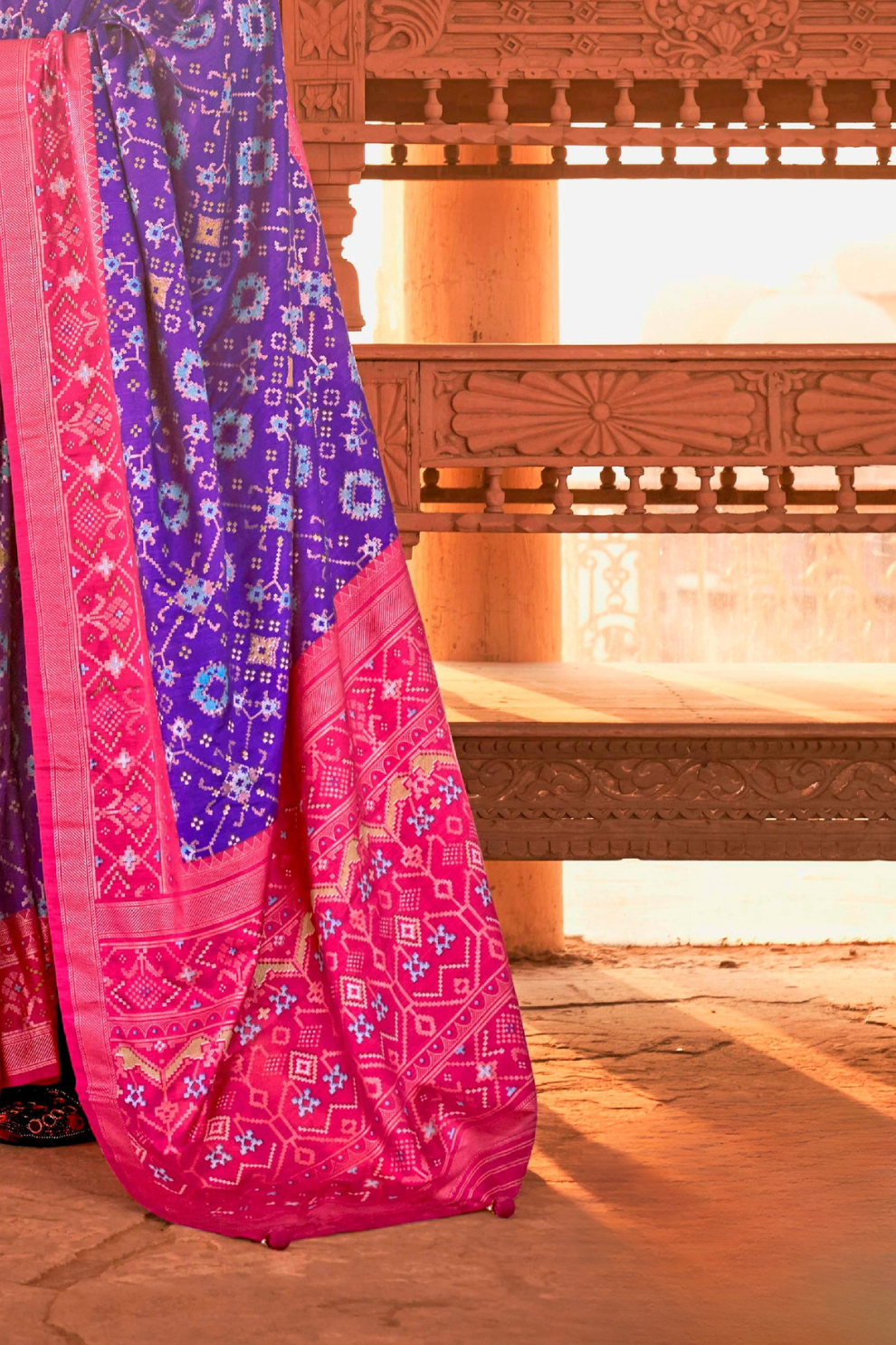 Elegant Patola Printed Art Silk Saree with Intricate Design