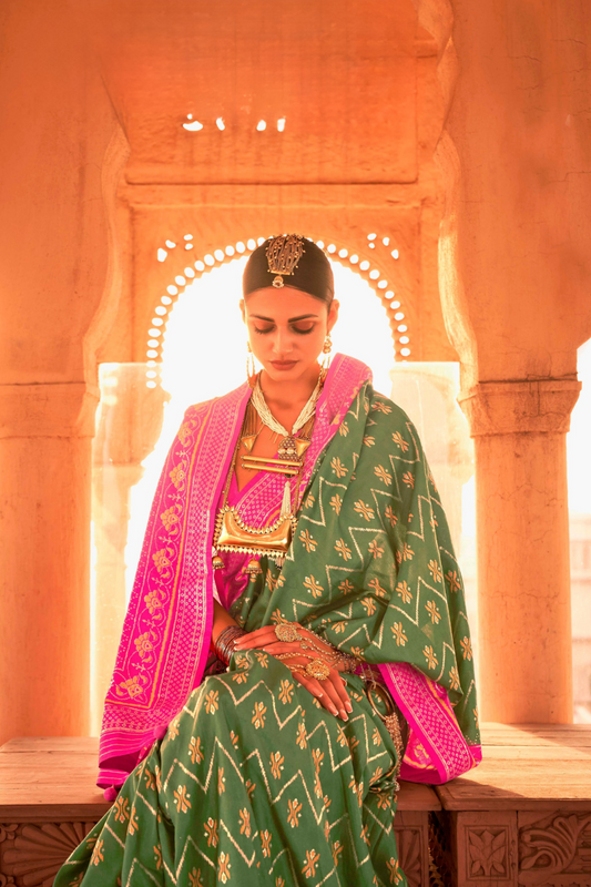 Elegant Patola Printed Art Silk Saree with Intricate Design