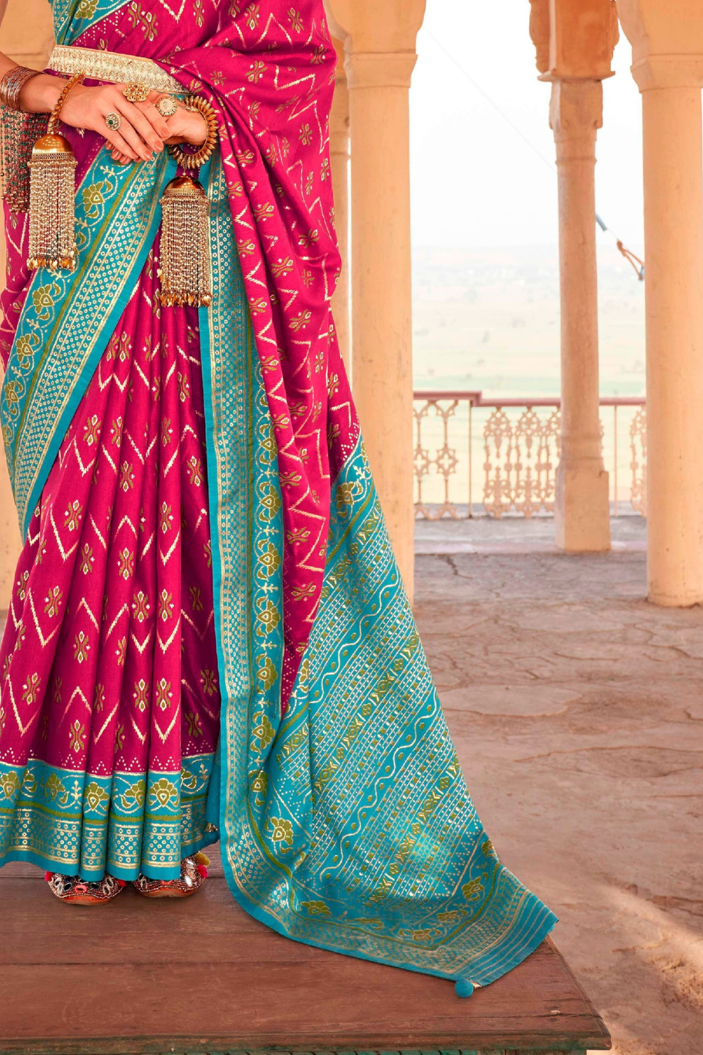 Elegant Patola Printed Art Silk Saree with Intricate Design