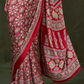 Printed Ajrakh Satin Crepe Saree with Ethnic Artistic Patterns