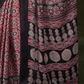 Printed Ajrakh Satin Crepe Saree with Ethnic Artistic Patterns
