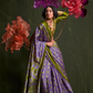 Printed Ajrakh Satin Crepe Saree with Ethnic Artistic Patterns