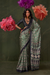 Printed Ajrakh Satin Crepe Saree with Ethnic Artistic Patterns