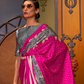 Printed Japan Satin Creep Saree with Elegant Flowing Drape