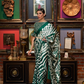 Printed Japan Satin Creep Saree with Elegant Flowing Drape