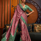 Printed Japan Satin Creep Saree with Elegant Flowing Drape