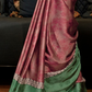 Printed Japan Satin Creep Saree with Elegant Flowing Drape