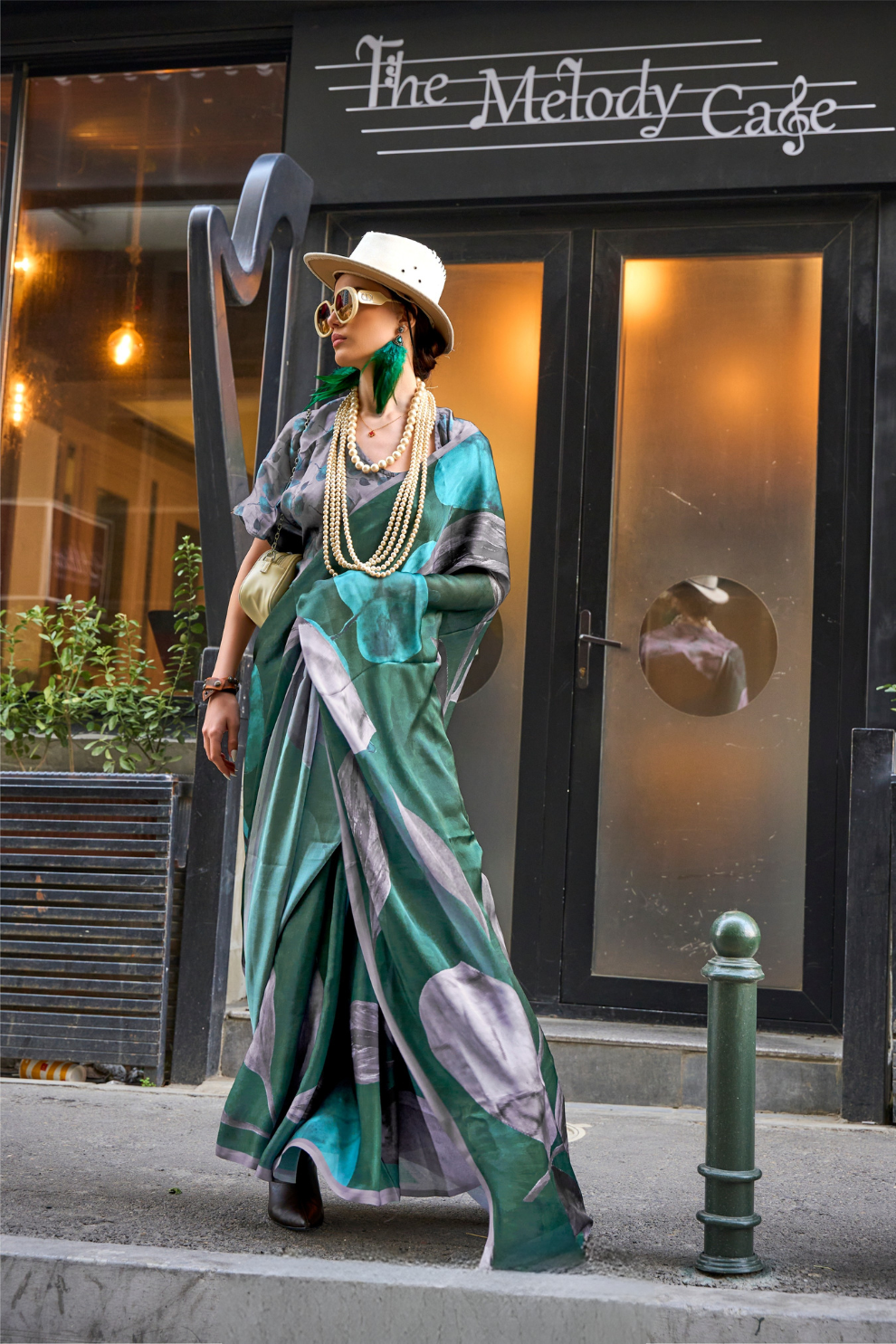 Casual Wear Satin Georgette Saree with Beautiful Digital Print