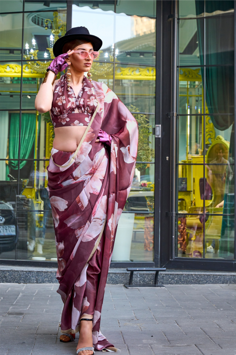 Casual Wear Satin Georgette Saree with Beautiful Digital Print