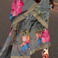 Printed Tussar Silk Saree with Elegant Artistic Patterns