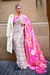 Printed Satin Creep Saree with Smooth Modern Style Finish