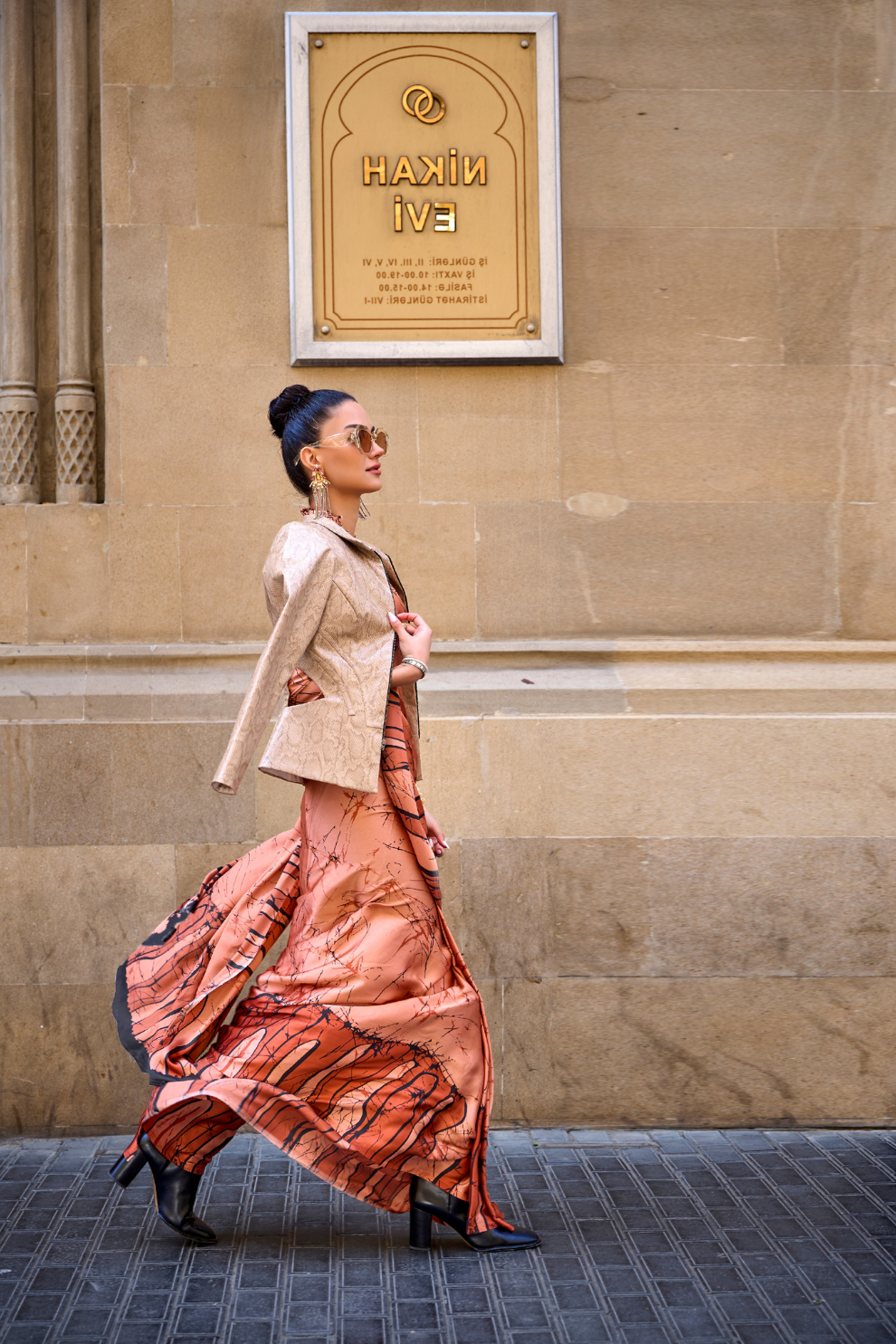 Printed Satin Creep Saree with Smooth Modern Style Finish