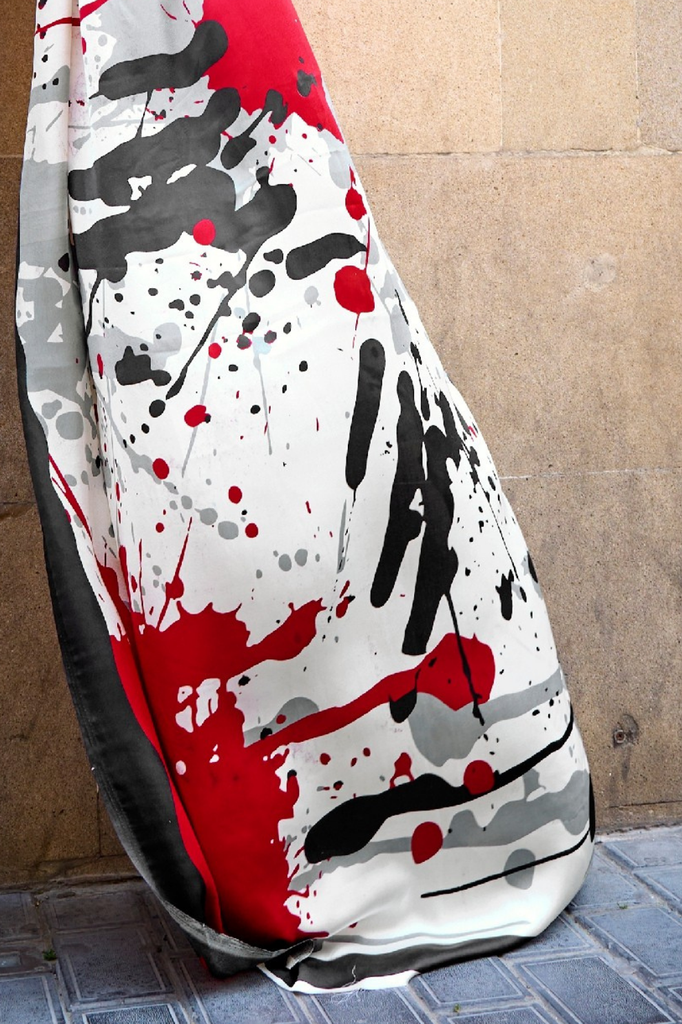 Printed Satin Creep Saree with Smooth Modern Style Finish