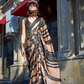 Printed Satin Crepe Saree with Soft Silky Fall and Shine