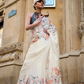 Printed Satin Crepe Saree with Soft Silky Fall and Shine