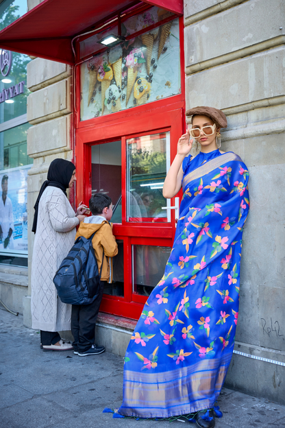 Satin Organza Saree with Elegant Weaving Touch