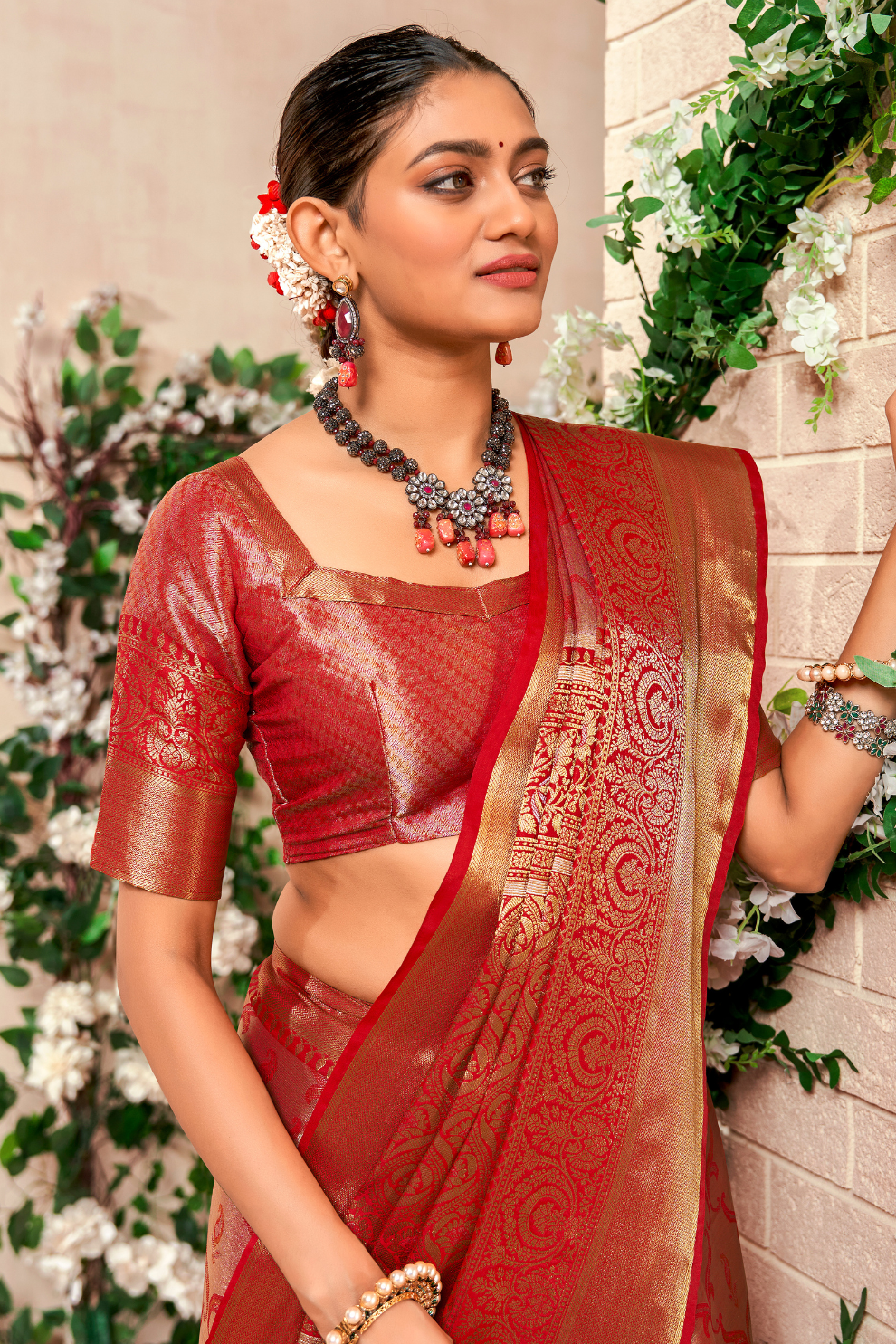 Pure Dharmavaram Silk Saree with Zari Weaving - LaVante Fashion