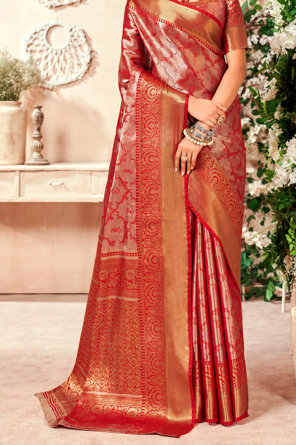 Pure Dharmavaram Silk Saree with Zari Weaving - LaVante Fashion