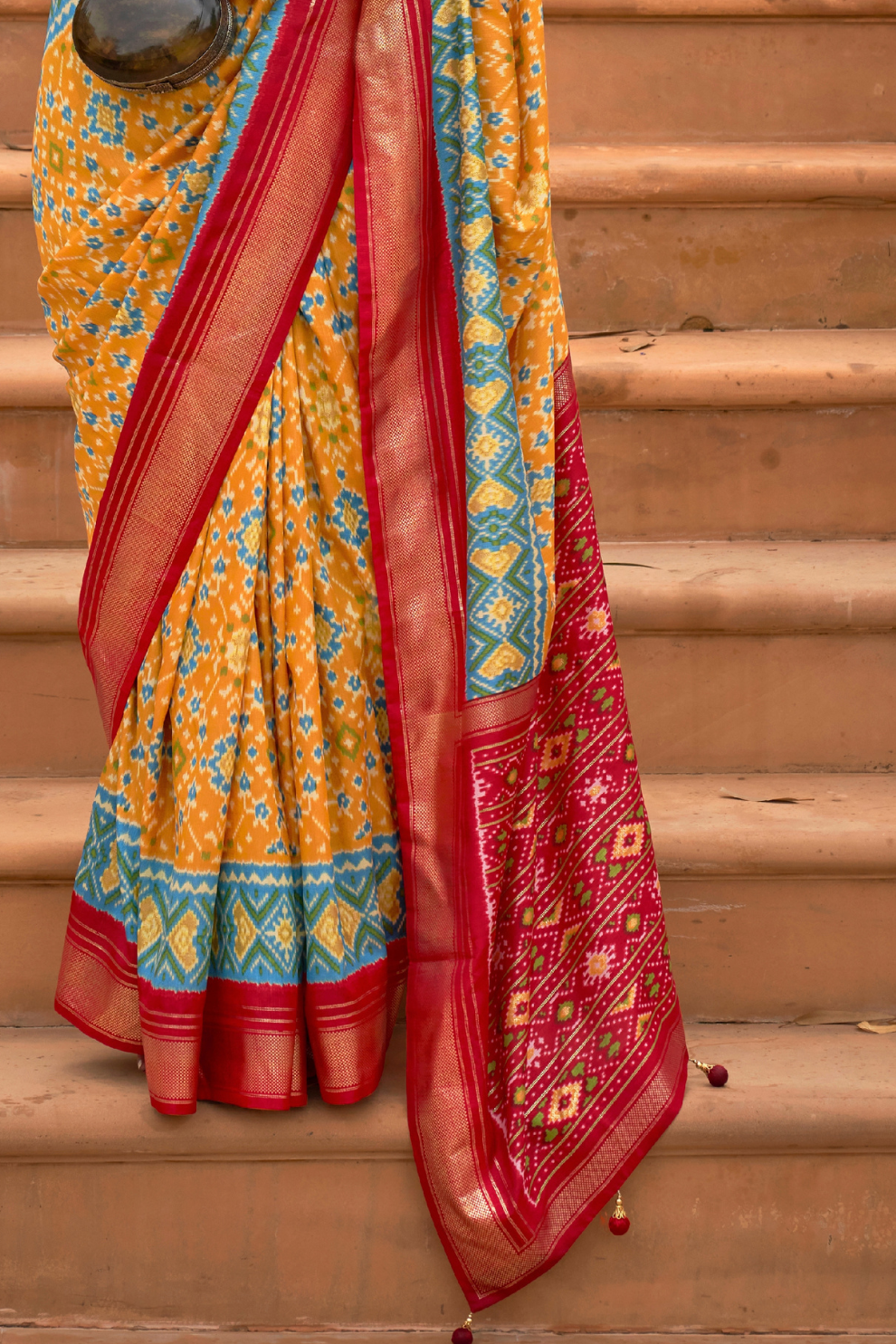 Timeless Patola Print Pure Dola Silk Saree Design