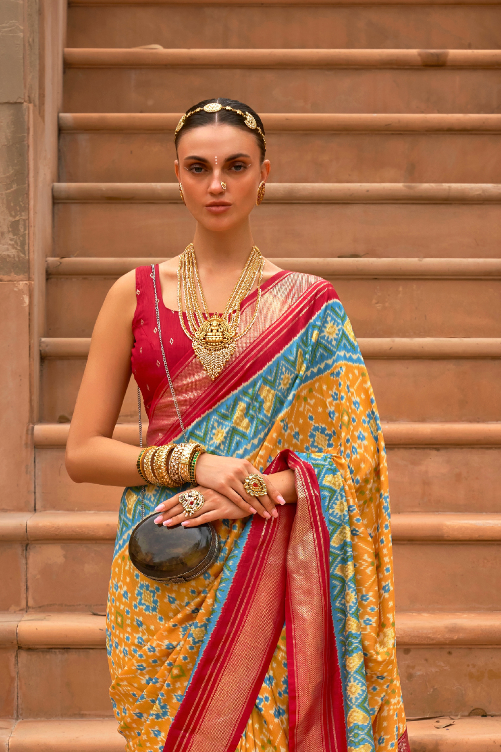 Timeless Patola Print Pure Dola Silk Saree Design