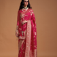 Pure Georgette Handloom Woven Silk Saree with Graceful Texture