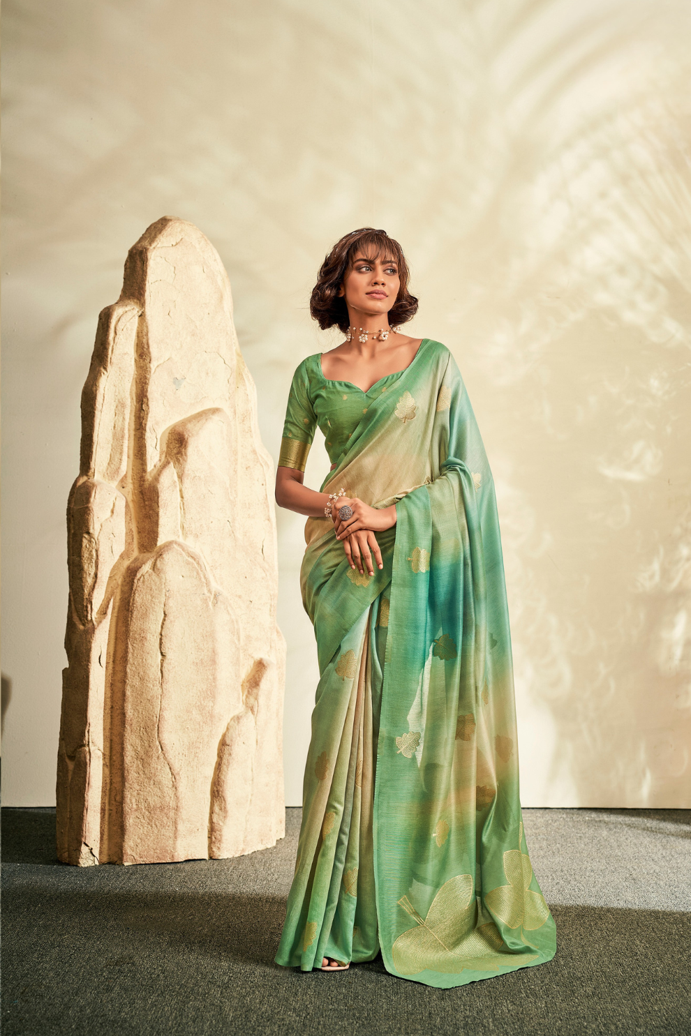 Pure Handloom Khadi Silk with Contemporary Digital Print - LaVante Fashion