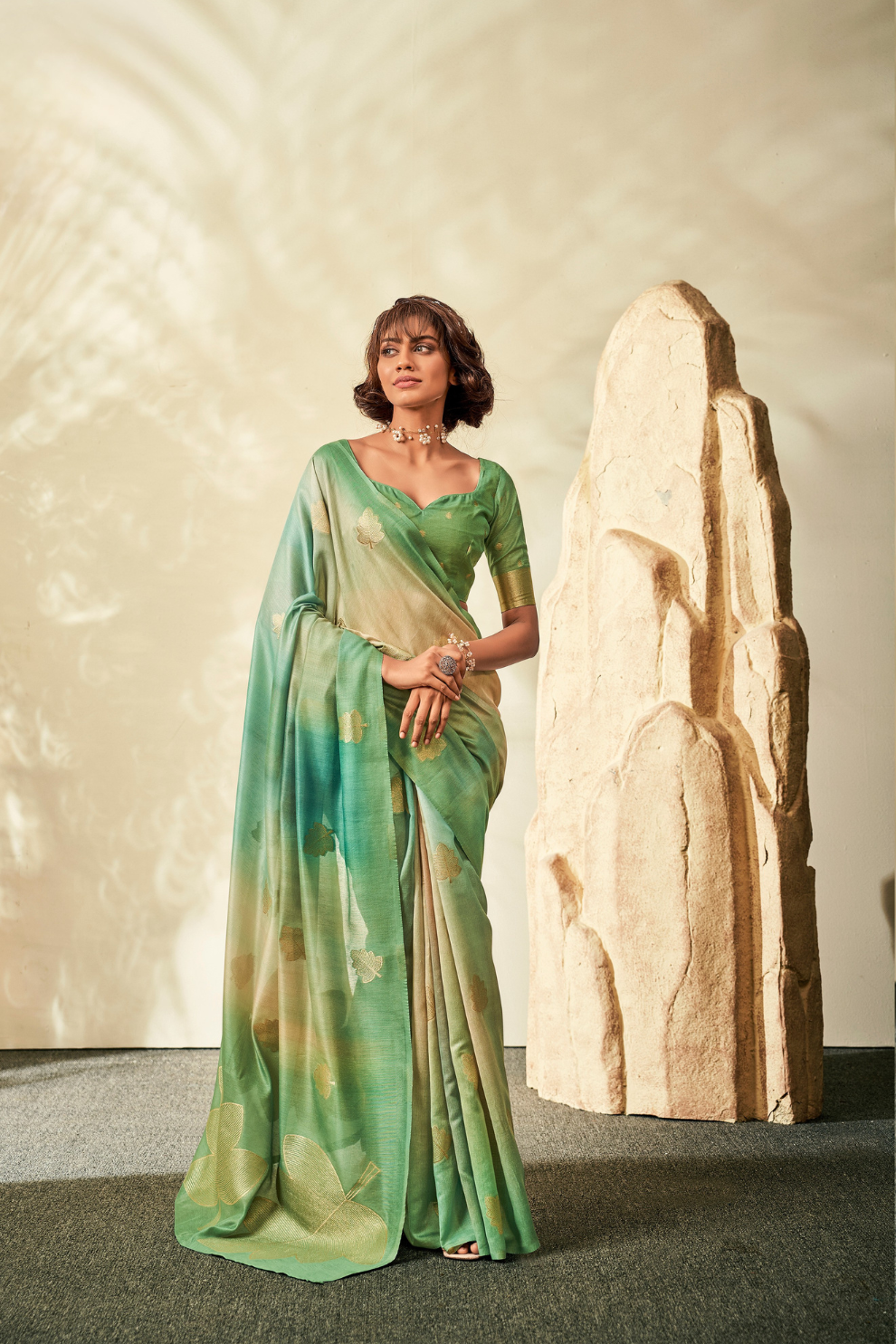 Pure Handloom Khadi Silk with Contemporary Digital Print - LaVante Fashion