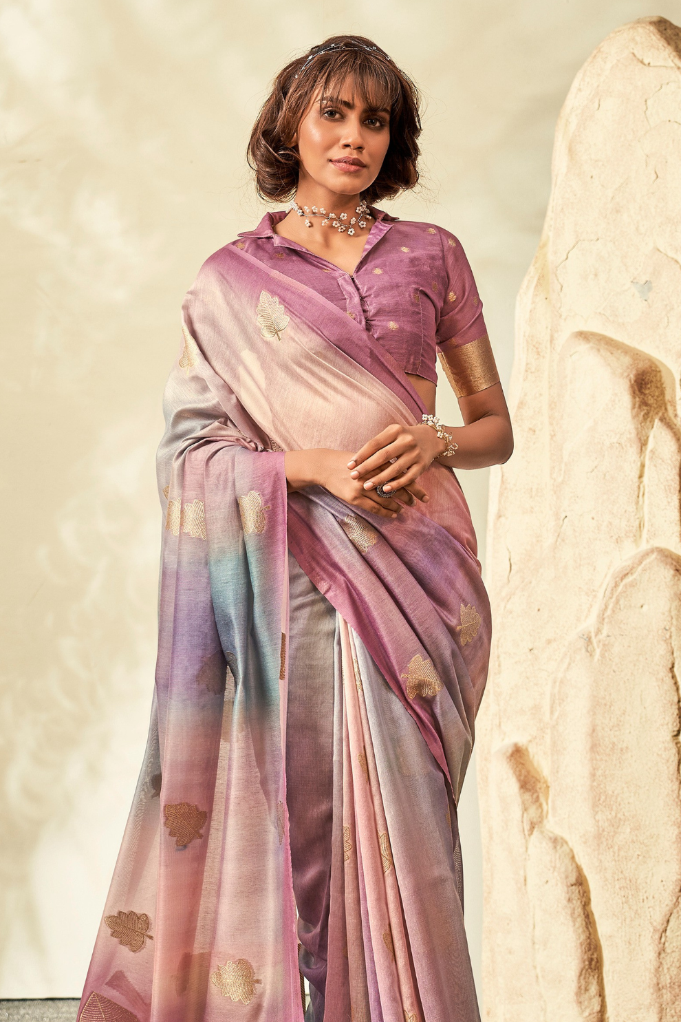 Pure Handloom Khadi Silk with Contemporary Digital Print - LaVante Fashion