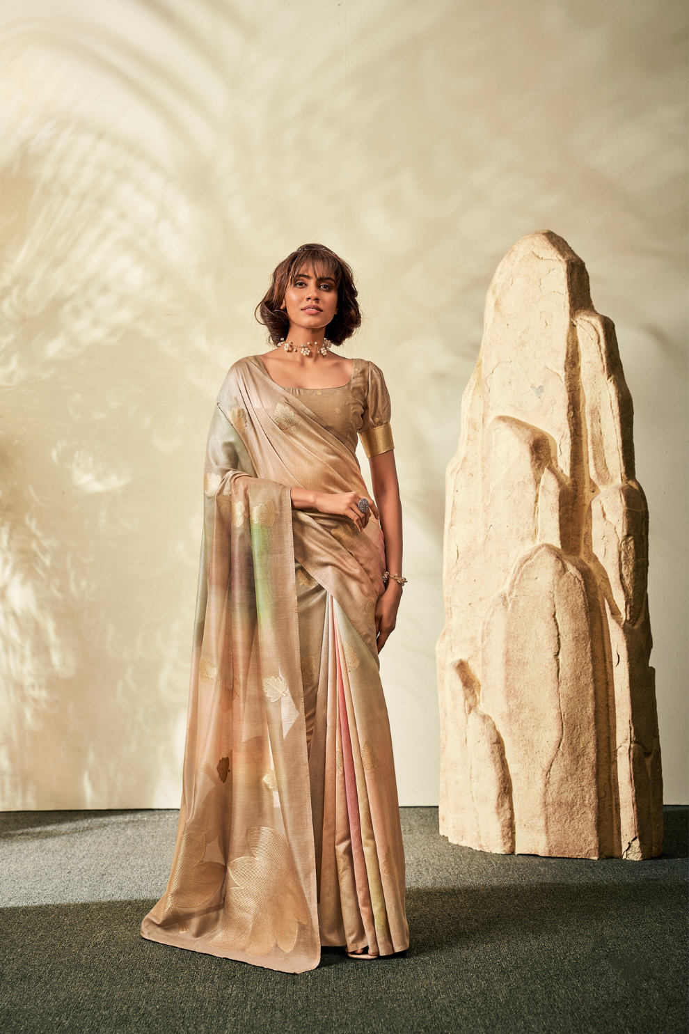 Pure Handloom Khadi Silk with Contemporary Digital Print - LaVante Fashion