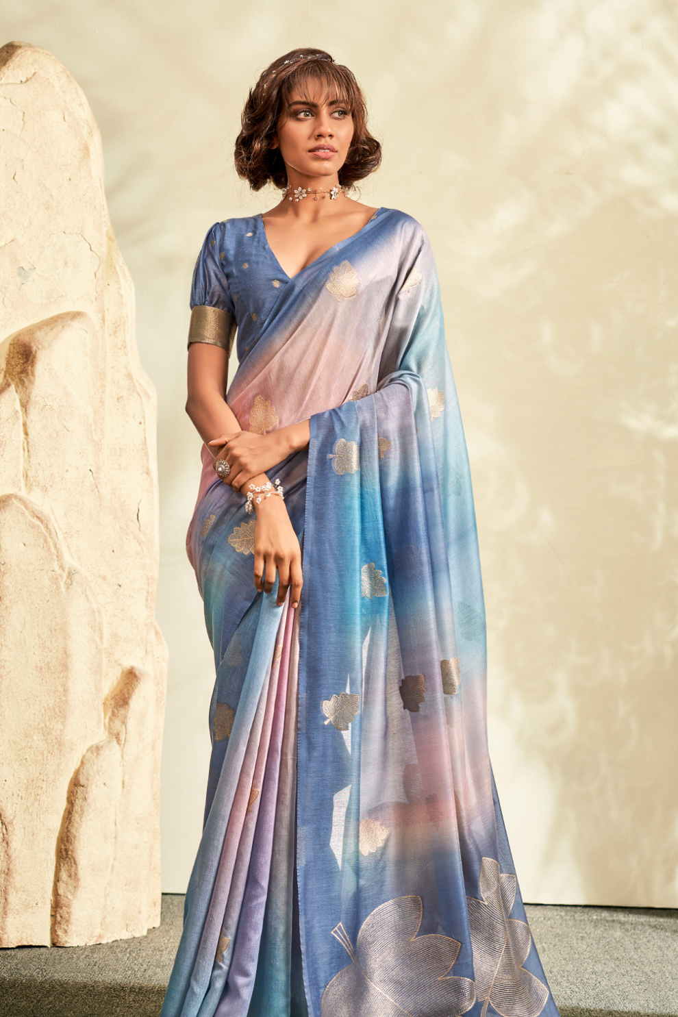 Pure Handloom Khadi Silk with Contemporary Digital Print - LaVante Fashion