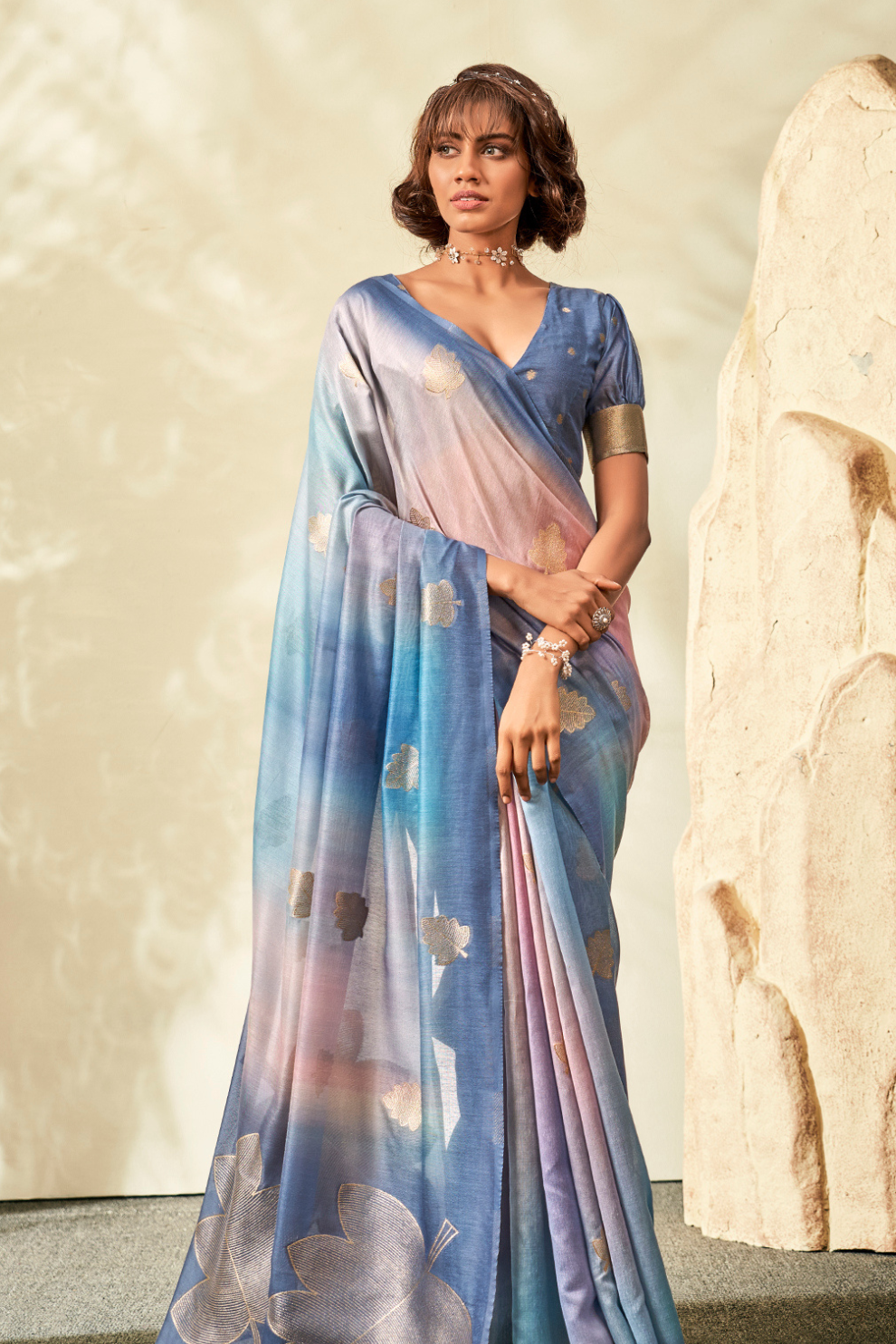 Pure Handloom Khadi Silk with Contemporary Digital Print - LaVante Fashion