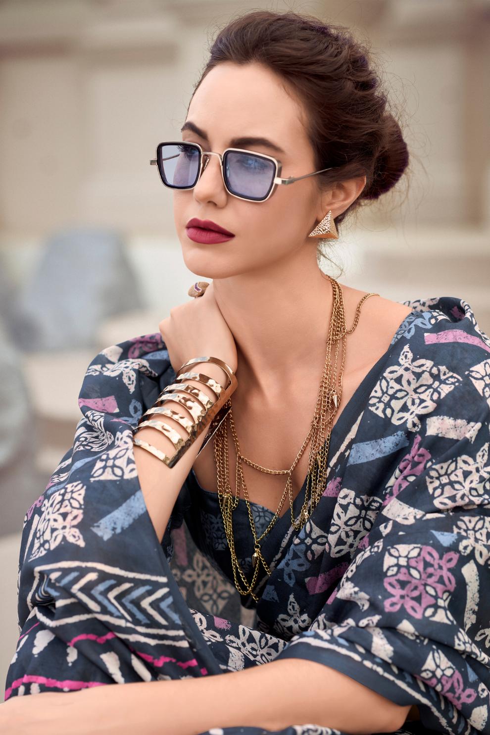 Elegant Whispers Pure Mal Mal Cotton Saree in Modern Digital Motifs - LaVante Fashion