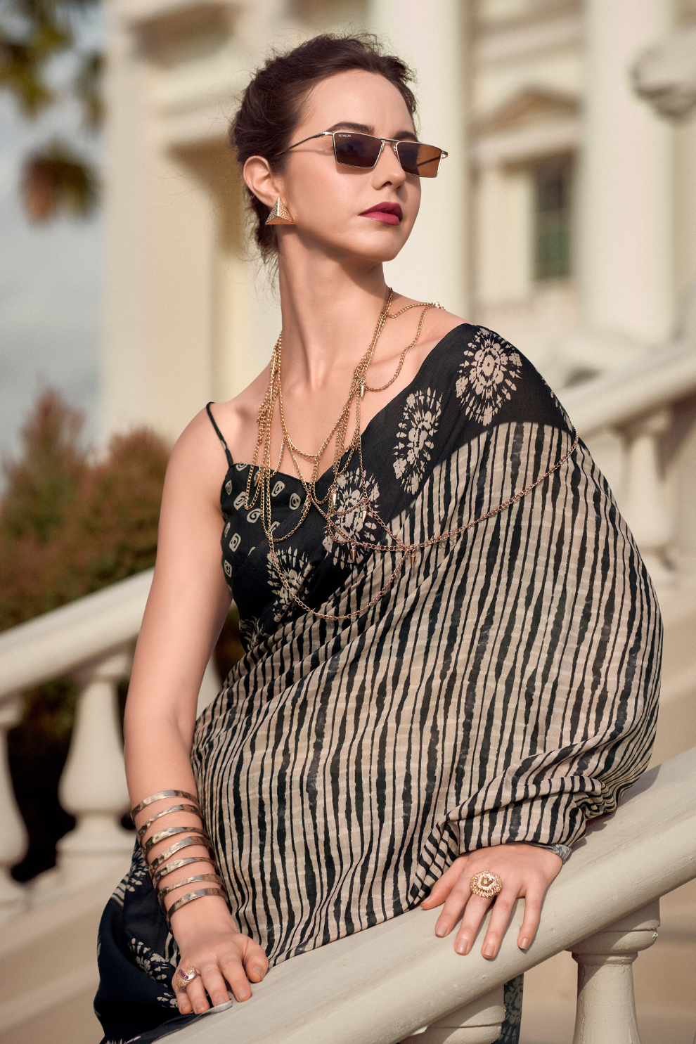 Elegant Whispers Pure Mal Mal Cotton Saree in Modern Digital Motifs - LaVante Fashion