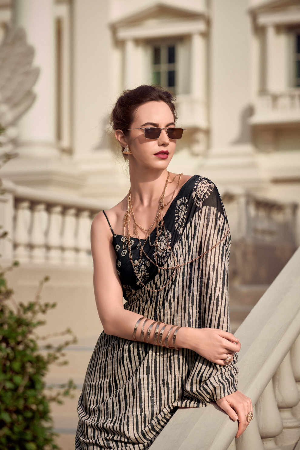 Elegant Whispers Pure Mal Mal Cotton Saree in Modern Digital Motifs - LaVante Fashion