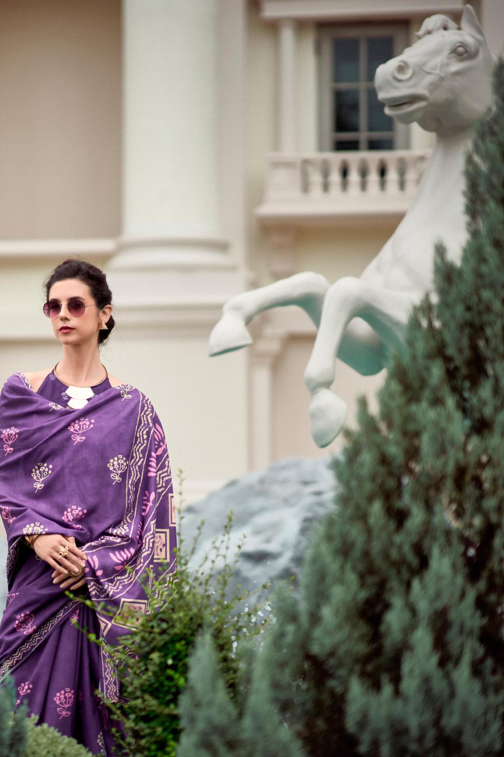 Elegant Whispers Pure Mal Mal Cotton Saree in Modern Digital Motifs - LaVante Fashion