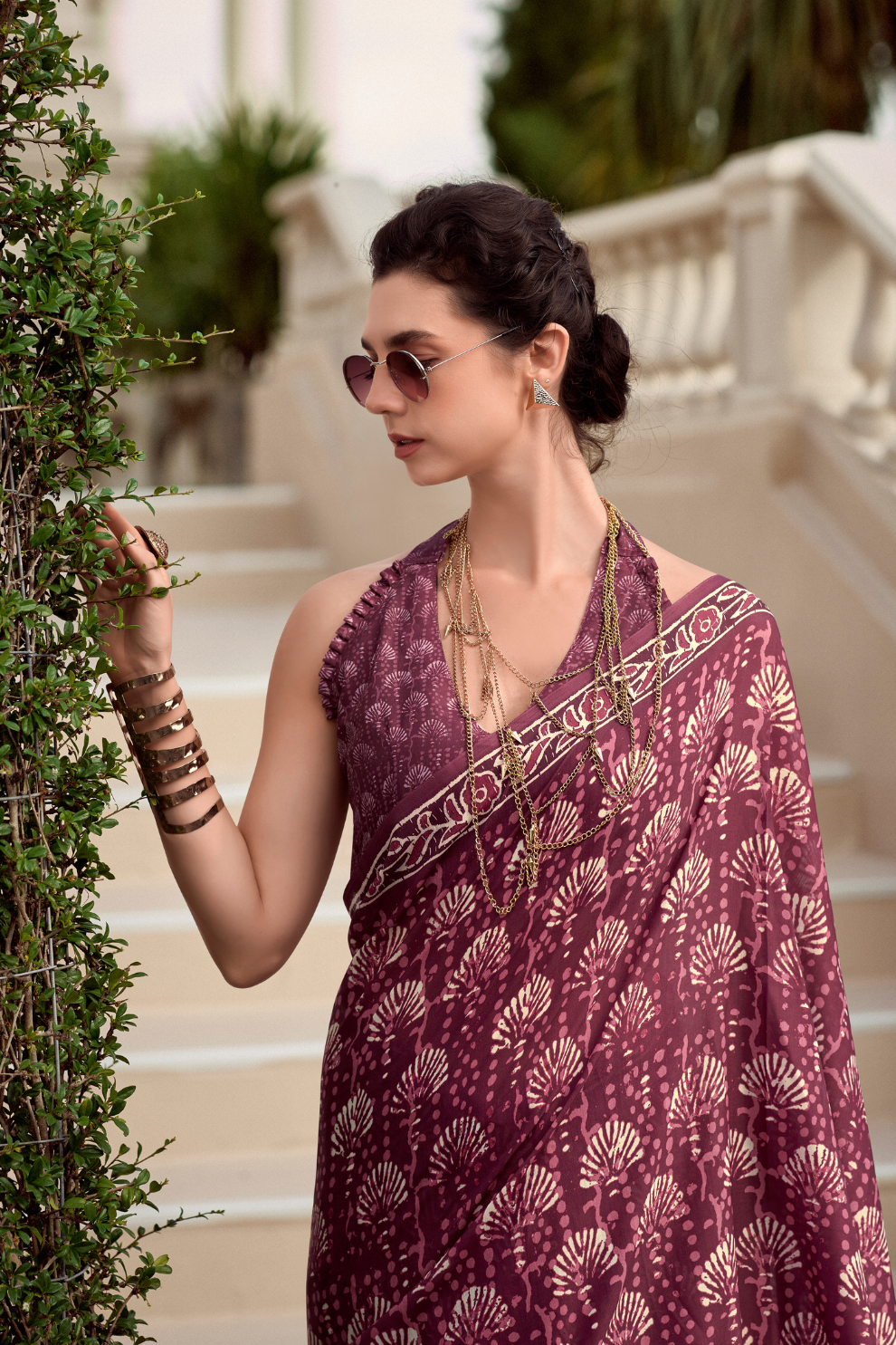 Elegant Whispers Pure Mal Mal Cotton Saree in Modern Digital Motifs - LaVante Fashion