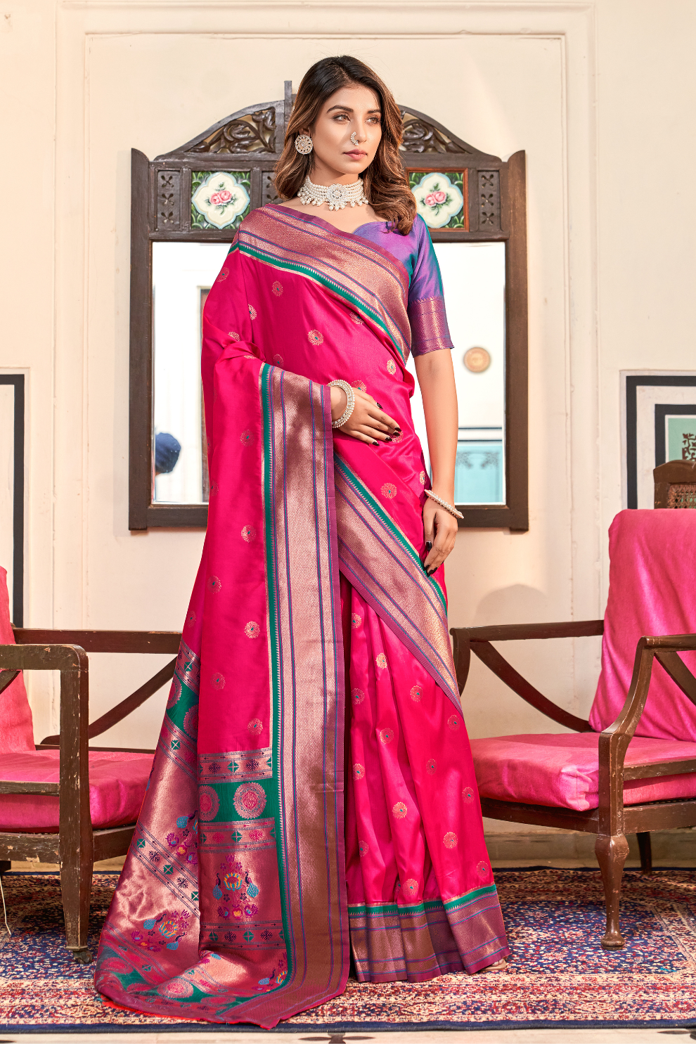 Pure Paithani Silk – Traditional Elegance with Royal Charm