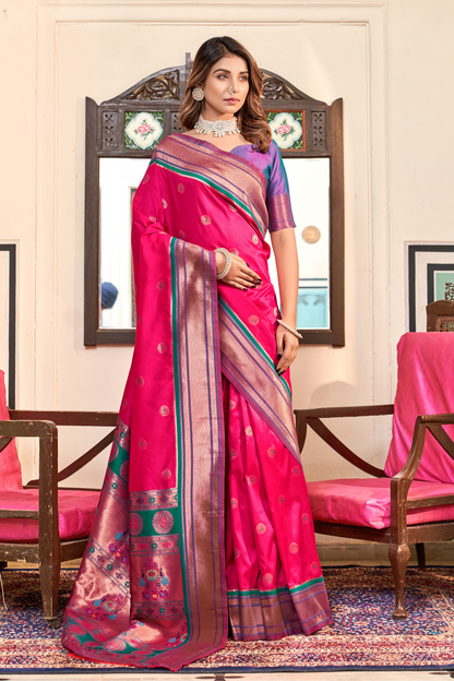 Pure Paithani Silk – Traditional Elegance with Royal Charm