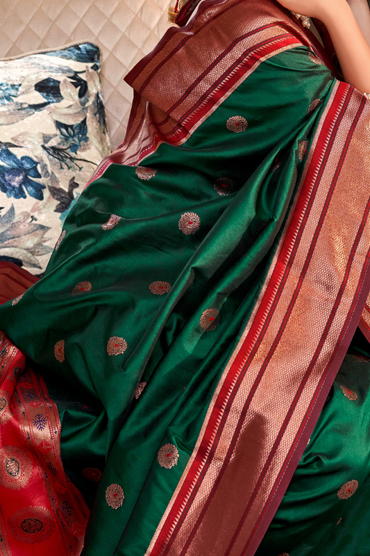Pure Paithani Silk – Traditional Elegance with Royal Charm