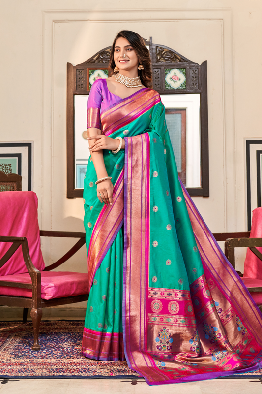 Pure Paithani Silk – Traditional Elegance with Royal Charm