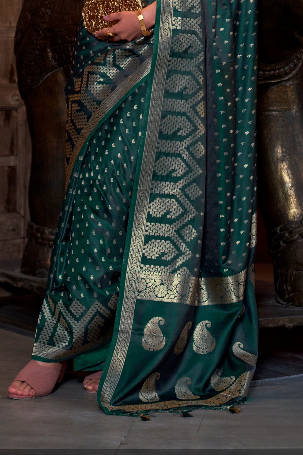 Designer Satin Silk Saree with Intricate Woven Detailing