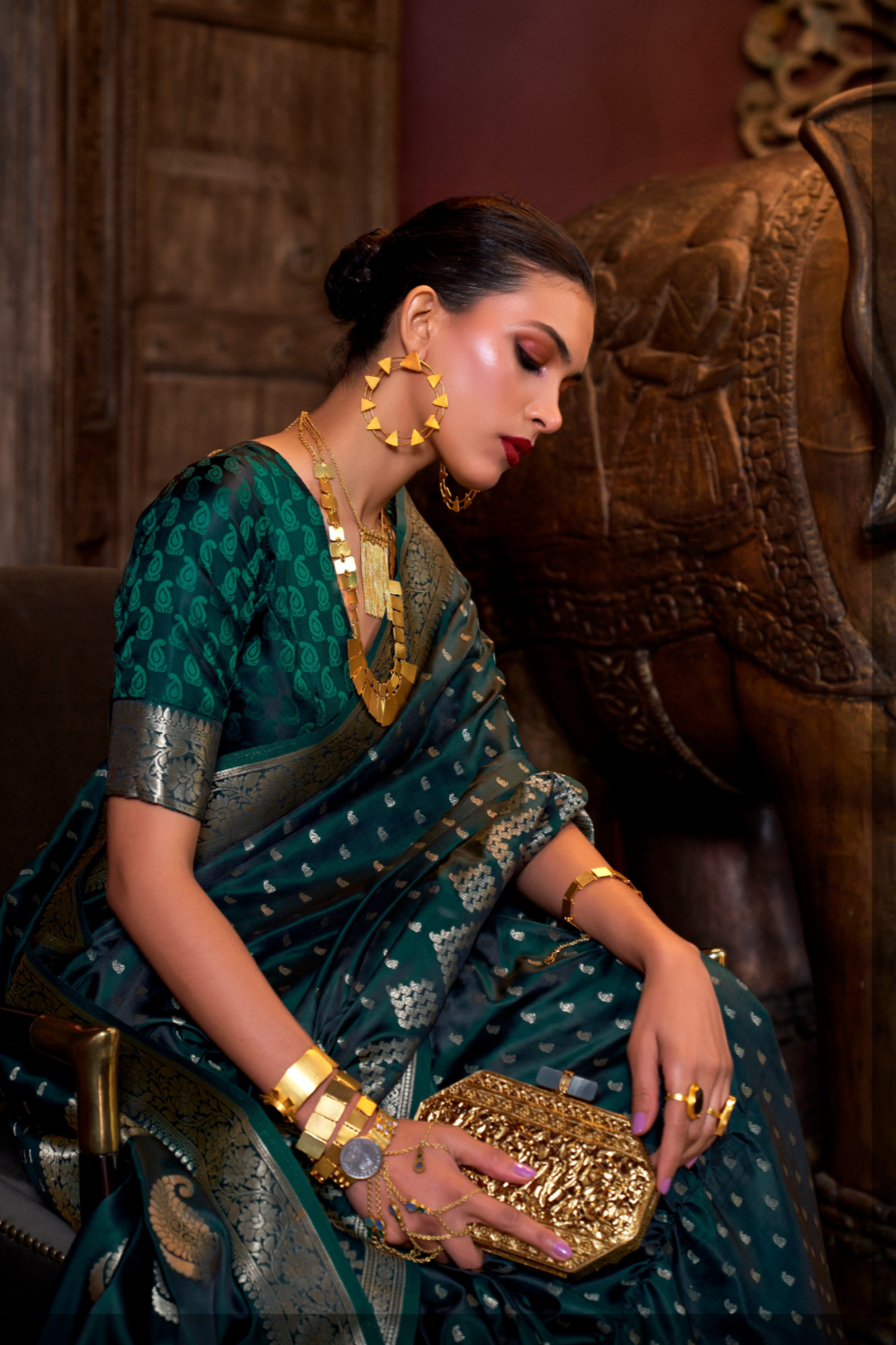 Designer Satin Silk Saree with Intricate Woven Detailing