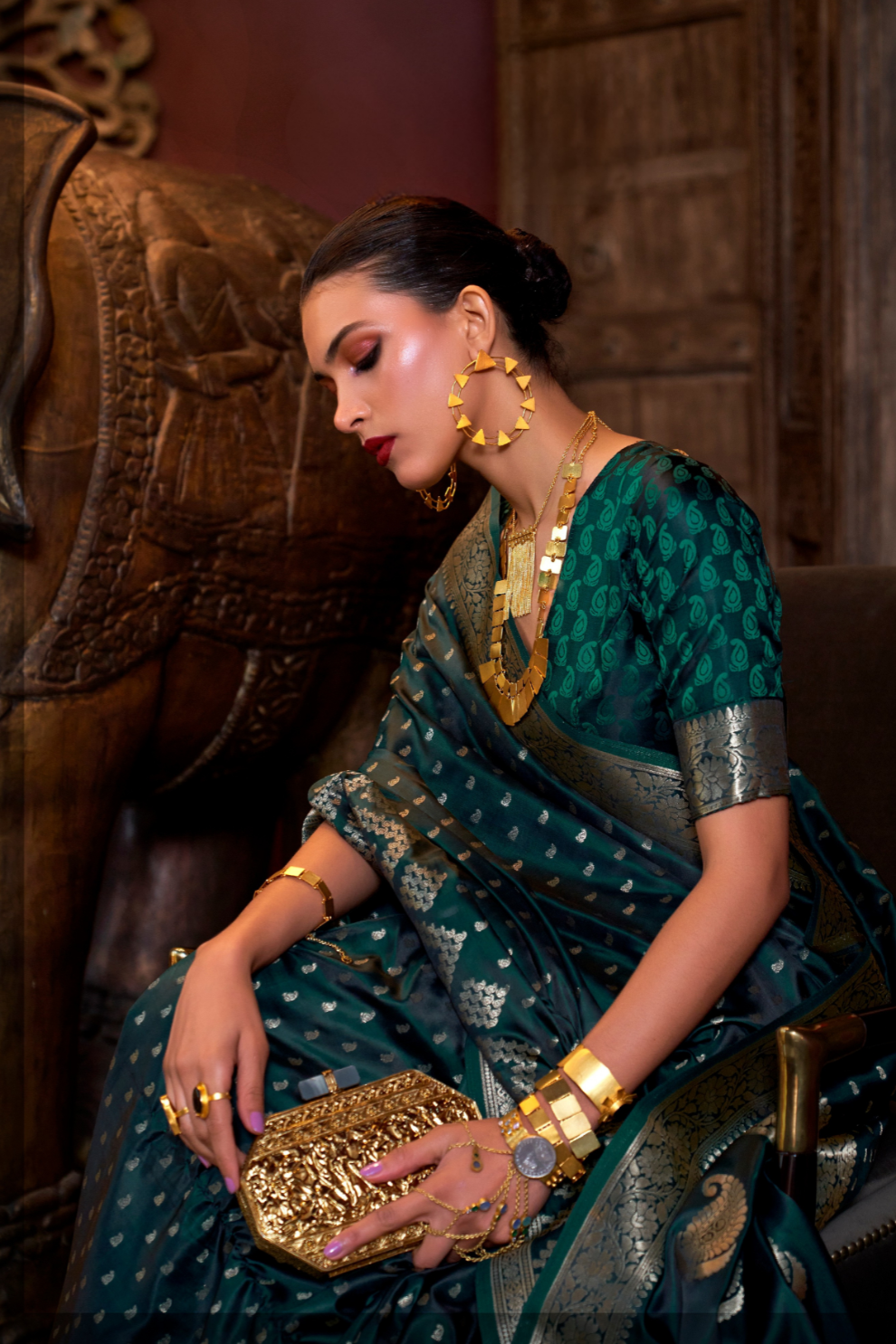 Designer Satin Silk Saree with Intricate Woven Detailing