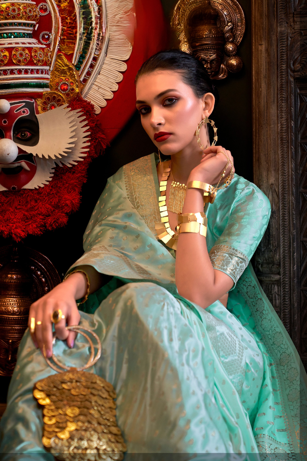 Designer Satin Silk Saree with Intricate Woven Detailing