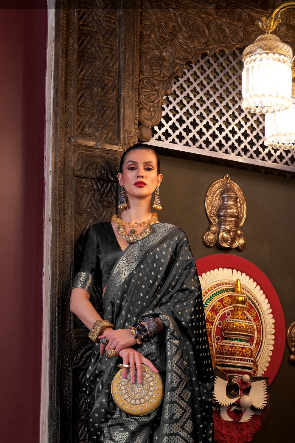 Designer Satin Silk Saree with Intricate Woven Detailing