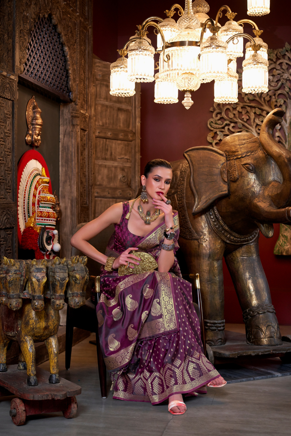 Designer Satin Silk Saree with Intricate Woven Detailing