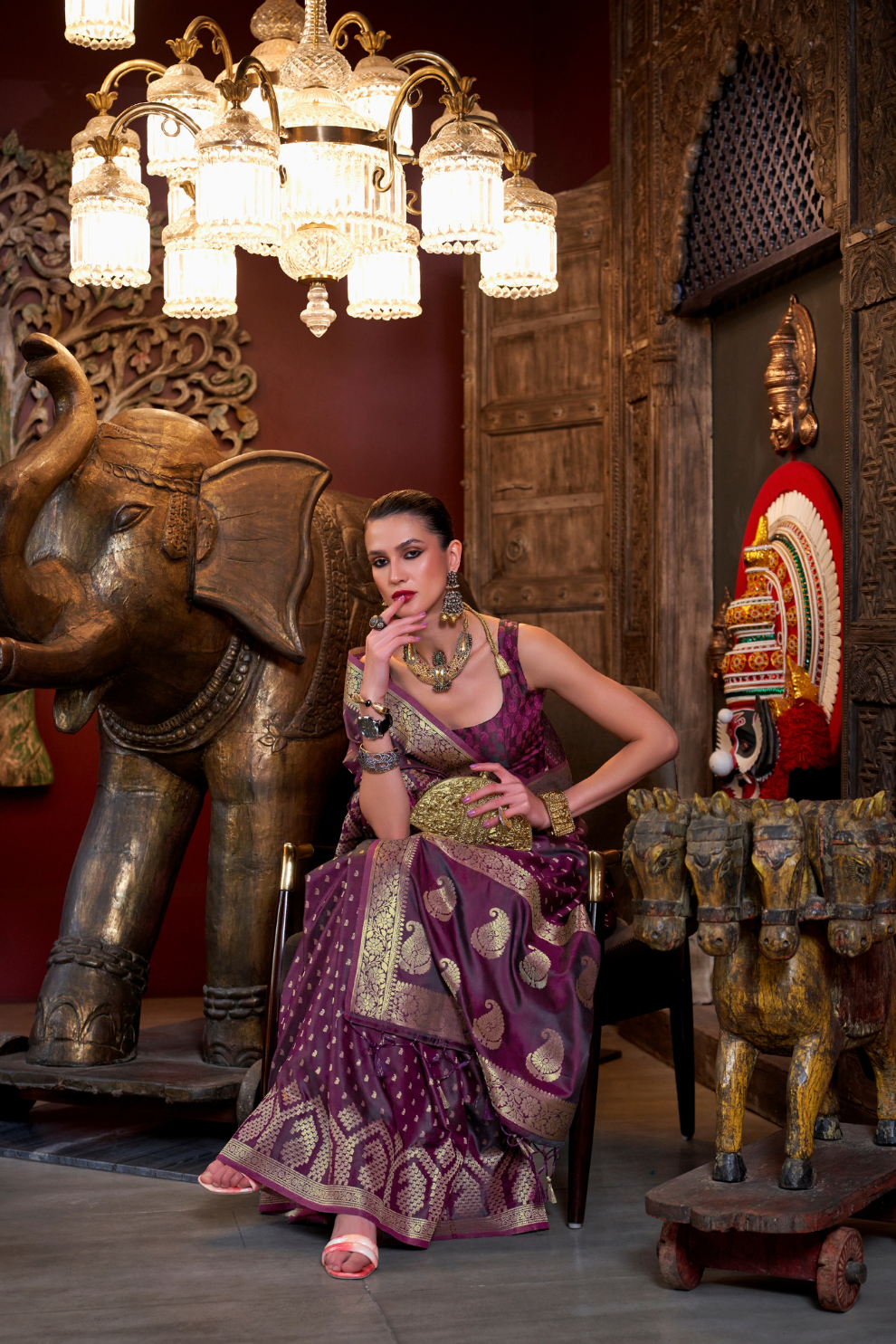 Designer Satin Silk Saree with Intricate Woven Detailing