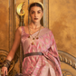 Satin Handloom Saree with Intricate Weaving Work