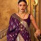 Satin Handloom Saree with Intricate Weaving Work